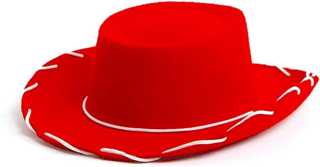 4E's Novelty Child Red Cowgirl Hat for Toddlers & Kids 3-6, for Halloween Jessie Inspired Costume, Felt Cowboy Hat Child Size for Boys & Girls Ages 3 4 5 6 Year Old (Red)