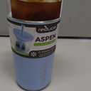 REDUCE Aspen 20 oz Vacuum Insulated Glass Tumbler with Lid & Extra Wide Straw - Keeps Drinks Cold for 12 Hrs - Ideal for Iced Coffee, Smoothies & Boba - Dishwasher Safe, Soft Base - Glacier