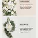 Ling's moment Pink Mauve Artificial Wedding Arch Flowers Kit Pack of 4, 2pcs Hanging Flower Arrangement 2pcs Chiffon Drapes Spring Ceremony Reception Fake Rose Arbor Backdrop Floral Outdoor Decor