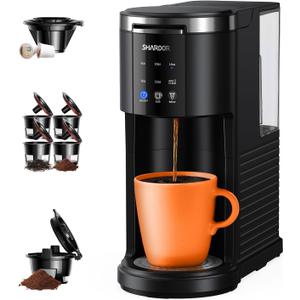 SHARDOR 3 in 1 Single Serve Coffee Maker for K Cup & Ground Coffee & Teas, Pod Coffee machine, 614oz Brew Sizes, 40oz Detachable Water Reservoir, Descale Settings, Black