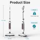 OLIXIS Steam Mop, All-in-One Scrubbing Steam Mops for Floor Cleaning with Rotating Pads, Floor Steamer with 2 LED Lights, 4 Cleaning Modes, Swivel Steering, 16.4 FT Cord, Safe for Hardwood and Tile