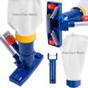 POOLAZA Manual Pool Vacuum for Above Ground Pool(2025 Upgrade) with Fine Mesh Bag& 56" Pole, Handheld Pool Vacuum Jet Underwater Cleaner, Spa Pool Vacuum Cleaner Attach to Garden Hose