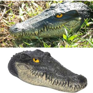 LUEUR Floating Alligator Head Garden Decor for Ponds & Pools – Realistic Crocodile Head Floating Ornament, Decorative Alligator Accent for Outdoor Water Features, Yard & Landscape Decoration