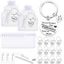 Yinkin 36 Pcs Employee Appreciation Gifts Keychain Bulk Thank You Gifts for College Graduation Staff Teacher Social Worker (White)