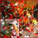100 LED Christmas String Lights with Remote - 33ft Mini Bulb Battery String Lights - Fairy Lighting Decor for Backyard Eave Holiday Ornament Decor Xmas Christmas Party Decorations - Red White