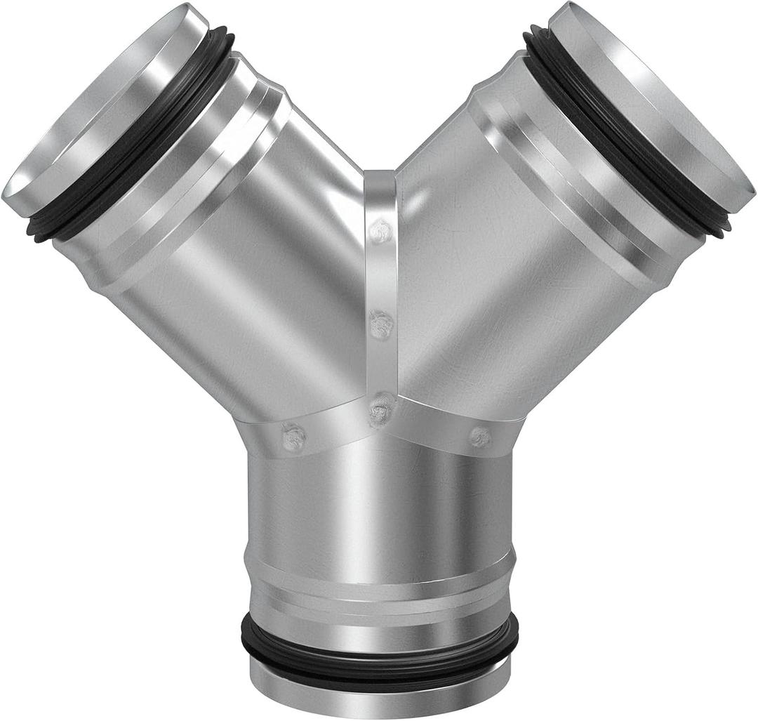 4" Duct Splitter for Exhaust Fan Dryer Vent Hose 3 Way Duct Hose Connector, Y Shaped Duct Connector Split Ventilation Intake Outlet (4" Y Shape with Rubber Gasket)