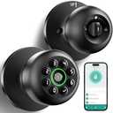Fingerprint Door Lock, Smart Fingerprint Door Knob with Keypad, Biometric Door knobs with App Control, Auto Lock Door Lock with Code, Keyless Door Knob with Locks for Bedroom, Home,Office-Matte Black