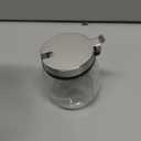 Hewnda 2Pcs Sugar Salt Container Set, 8 oz glass jar with lid and spoon for storing condiments, coffee, sugar cubes, spices and more