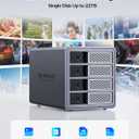ORICO 4 Bay Raid Hard Drive Enclosure Support 8 RAID Modes for 3.5inch HDD Max up to 88TB for External Direct Attached Storage, Efficient Expansion Backup(Aluminum Alloy)-9848RU3