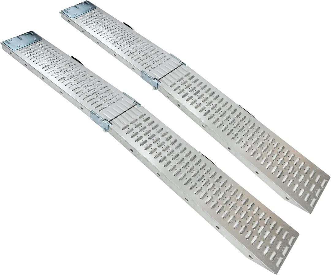 ThunderBay 73'' x 9''Loading Ramp Set Pack of 2 Folding Ramp Galvanized Steel 880 lbs Max Folding Ramp for ATV,Motorcycle,Truck,Quad,Lawn Mower,Snow Blower,Dirt Bikes,Carts,Trailers,Car Tailg