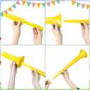 6 Pcs Stadium Horn 21 Inch Vuvuzela Plastic Collapsible Cheering Trumpets for Sporting Events Football Carnival Party Supplies, Yellow