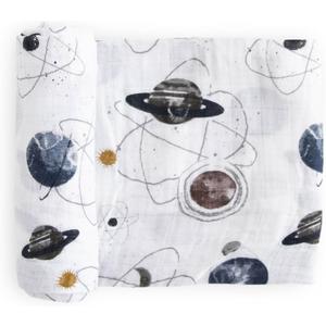 Little Unicorn Premium Cotton Swaddle Baby Blanket | Breathable Fabric | for swaddling, Play, Nursing & More (Planetary)