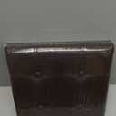 SONGMICS Small Folding Storage Ottoman, Foot Rest Stool, Cube Footrest, Synthetic Leather, 12.2 x 16.1 x 12.2 Inches, 286 lb Capacity, for Living Room, Bedroom, Dorm, Chestnut Brown ULSF100K02