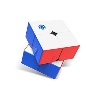 GAN 251 M Air, 2x2 Magnetic Speed Cube Stickerless 251 Mini Cube Puzzle Toy for Beginner(Frosted Surface Primary Internal)
