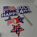 Independence Day Yard Signs, 4th of July, Memorial Day Outdoor Decorations of HAPPY JULY 4th and Stars, Patriotic Party Lawn Patio Sign with Stakes, Independence Day Party Decorations