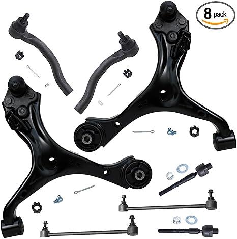 Detroit Axle - 8pc Front End Suspension Kit for 2013 2014 2015 Honda Civic [Automatic Transmission] 2 Lower Control Arms w/Ball Joints 4 Inner & Outer Tie Rods 2 Sway Bar Links Replacement