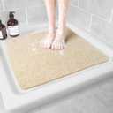 Non Slip Shower Mat, Anti Slip Bath Mat, Quick Drying Bath Tub Mats, Foot Scrubber Mat, Anti Slip Mat for Tub, Floor, Bathroom, Home, Kitchen, Hotel (Beige 24x24) (24" x 24" (Rectangular))