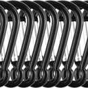 Swatom Aluminum Carabiner Clip 3.1 Inches Spring Snap Hook Keyring Carabiners Black for Camping Traveling Hiking Keychains Outdoor Accessories (10 Pcs)