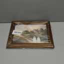 Gold Framed Vintage Halloween Wall Art, Rustic Landscape Wall Decor, Cute Ghost Decor Wall Art, Aesthetic Halloween Wall Decor (9.5''x12'')