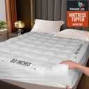 SLEEPNOVA's Cooling Mattress Topper Queen Size Bed  100% Cotton Pillow Top That Keeps You Cool, Relieves Back Pain & Adds Cloud-Like Comfort with Deep Pocket Fit (8-21), Soft & Machine Washable