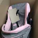 Bayer Design 67933AA Toy, Car Seat Easy Go for Neo Vario Pram with Cover, Doll Accessories, Pink, Grey with Butterfly,Grey/Pink, for dolls up to 18"