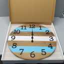 Decorative Clocks for Living Room 20 Inch Brown Solid Wood Wall Clock Silent Battery Powered Wall Clock Farmhouse