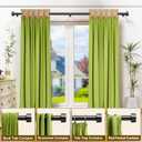 Curtain Rods for Windows 32-96 Inch, 1 Inch Adjustable Black Curtain Rod Set with Brackets, Easy Install