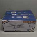 Tropical Ceiling Fans with Lights and Remote/APP Control, 44 Inch Palm Leaf Ceiling Fan with LED Lights, Outdoor Ceiling Fans for Patios Porch, Reversible Quiet Motor, Dimmable, Light Brown