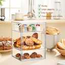 3 x SANKEU Pastry Display Case,Bread Box for Kitchen Countertop,4 Layers Adjustable Clear Bread Storage with Magnetic Door Bakery Pastry Display15.5x11.4x9.8inch1 Pack