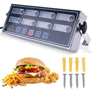 8-Channel Digital Kitchen Timer - Commercial Cooking Timer with Alarm Reminder- Professional Restaurant Timers for Fryer, Food Trucks, and Bakeries