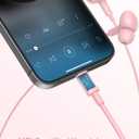 iMangoo for Apple MFi-Certified Headphones for Lightning Wired Earbuds Magnetic Ear Buds with HiFi Bass,3 Ear Tips Mic Corded Earphones for Gym, Commuting for iPhone 14 Plus 13 12 11 Pro Max Pink