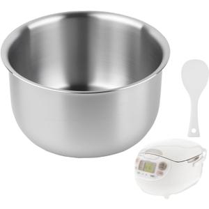 3L/5.5 Cup Stainless Steel Inner Pot Compatible with Zojirushi NS-ZCC10 Rice Cooker, Food-Grade Replacement Cooking Bowl,Uncoated Thickened Inner Pot ReplacementIncludes Rice Spoons