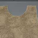 LuxUrux Luxury Shaggy Toilet Bath Mat U-Shaped Contour Rugs for Bathroom, Soft and Comfortable, Maximum Absorbent, Dry Quickly, Non-Slip, Machine-Washable (20 x 20 inch, Birch)
