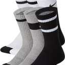 Nike unisex-child Everyday Cushioned Crew Socks (6 Pairs) (Medium, White/Black/Grey)