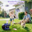 4-in-1 Kids Outdoor Game Toy, Auto Disc Launcher, Jump Dodge & Ring Toss, Interactive Sports Play for Boys & Girls (Blue)