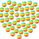 48 Pieces Popper Refill Balls, Rainbow Refill Bullet Balls, 1.1 Inch Foam Bullet Ball Soft Foam Balls Foam Replacement Balls for Popper Refills