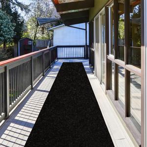 ZGR HOME&GARDEN Runner Rug 2 ft x 6 ft Carpet Runners, Indoor/Outdoor Hallway Kitchen Entryway Bedroom Area Rugs with Non-Slip Rubber Backing, Garage mat, Black, Custom