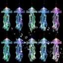 Jellyfish Decor, 10 Pcs Jellyfish Lanterns - Hanging Jelly Fish Decoration for Mermaid Theme Party & Under The Sea Party Decorations, Birthday Gift Supplies for Women Girls Baby (5 Colors) (Yellow, Pink, Purple, Blue, Green)