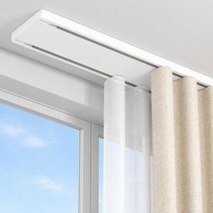 Double Curtain Track Ceiling Mount 12Ft with Saw (DIY Cuttable)