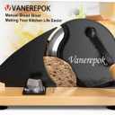 vanerepok Manual Bread Slicer for Homemade Sourdough Bread Versatile Hand Crank Bread Slicer for Sourdough Crusty Bread Etc Stainless Steel Slicers Adjustable Width for Homemade & Commercial Use