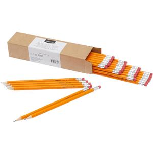 Amazon Basics Wood-Cased #2 HB School Pencils with Erasers for Writing and Drawing, Pre-sharpened, Soft Strong Lead, Orange, 30 Count