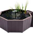 Aquagarden No Dig Nature Pool, Complete Water Feature Kit, Attract Birds and Wildlife to Your Yard, Includes Pond Structure, Liner, Fountain Pump, Nature Ladder, Planting Pocket