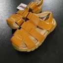 DADAWEN Boy's Girl's Leather Closed Toe Outdoor Sport Sandals 2.5 Little Kid (Yellow)