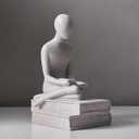 Gray Thinker Statue Decor for Shelves, Modern Reading Statues for Home Decor, Coffee Table Decorations for Living Room, Abstract Art Sculptures for Shelf Bookshelf Table Decor, Gifts for Bookworm