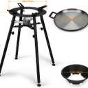 ONLYFIRE GRILLS Propane Paella Burner Stand Set with 21" Paella Pan, Outdoor Gas Stove Cooking Kit, Portable Gas Burner with Wok for Backyard Camping Tailgating RV, 4FT Hose, 60000BTU, GS300