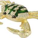 QIFU Hand Painted Sea Crab Style Enameled Jewelry Trinket Box Unique Gift for Family
