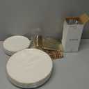 bUCLA 150PCS Ivory Plastic Plates with Gold Trim - Heavy Duty Cream Plastic Disposable for Party & Wedding - Include 25 EachDinner & Dessert Plates, 25 Knives, 25 Forks, 25 Spoons & 25 Cups