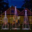 HOLILLUMA 7FT Outdoor Christmas Tree, RGB Color Changing Pre-lit Smart Cone Christmas Tree with LED Lights, App&Remote Control, DIY Multi-Color Lightshow, Music Sync, Christmas New Year Decoration