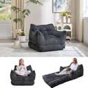 2 in 1 Folding Sofa Bed, Gray, Oversized