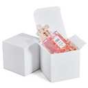 MESHA 3x3x3'' 100PC Cardboard Gift Boxes with Lids, Small for Bridesmaid Groomsmen Gifts,Cupcakes, Crafting, Party Wedding Favor, Bridal Baby Shower, White